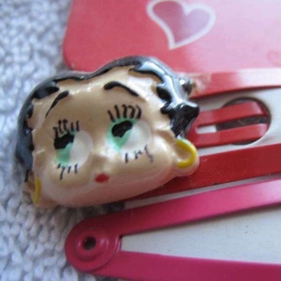 24 Colorful Betty Boop Snap Hair Clips Plastic Decorative Figures Sparkly Star - Picture 9 of 12